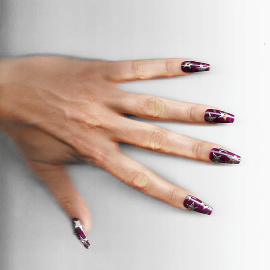 "Purple starlight" nail-set