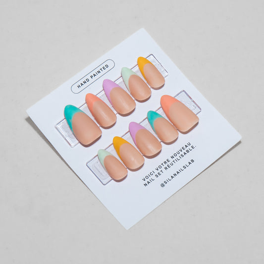 "French pastel mat" nail-set