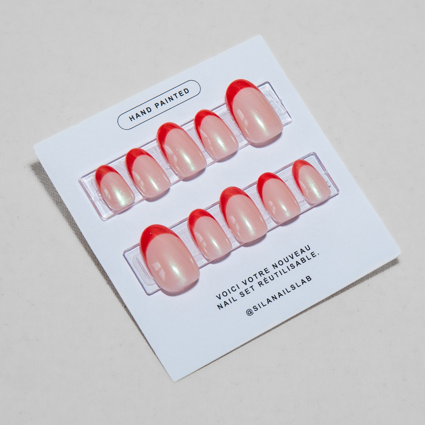 "French red glazed" nail-set