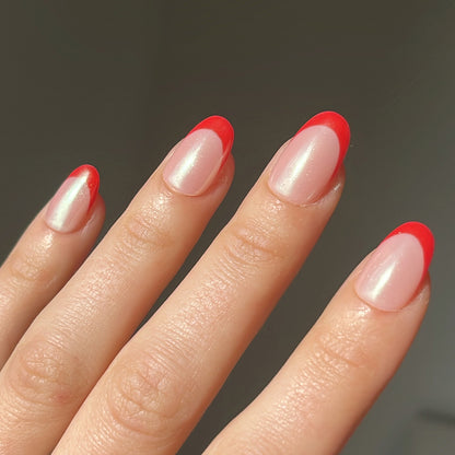 "French red glazed" nail-set