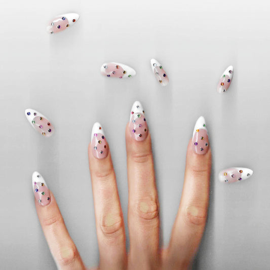 "Gem french tip" nail-set